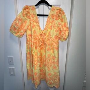 Lilly Pulitzer Eyelet Babydoll Sarafina yellow gingham Dress size 10 - like new!